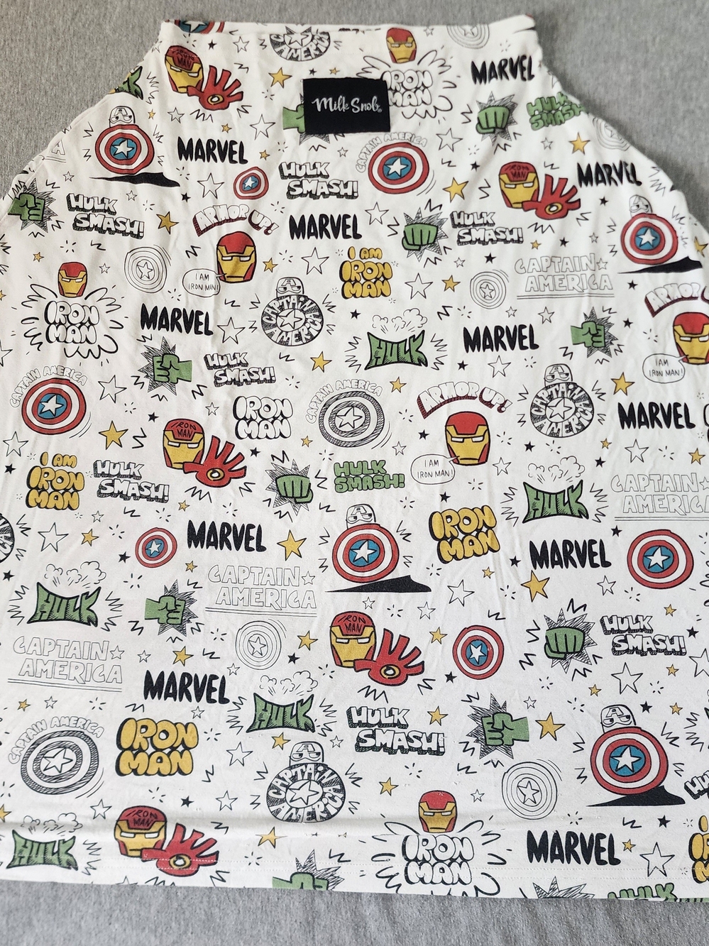 Marvel White Kids Superhero Throw with Red, Green, Yellow, Blue Accents